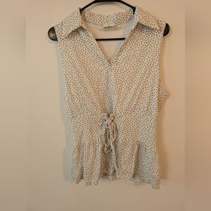 Ember Collared‎ Polka Dot Front Tie Blouse